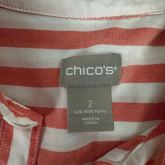 Chico's Splice Striped Tunic Top Chicos 2 US size 12 - Picture 3 of 9